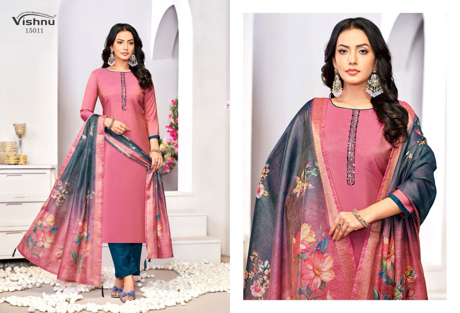 Alizza By Vishnu Roman Shimmer Designer Dress Material Exporters In India